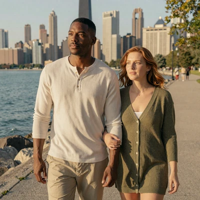 Marcus and Hannah, an ER nurse and her partner who met on the nurse dating app