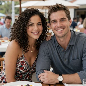 Couple sharing brunch after meeting through a serious doctor dating website