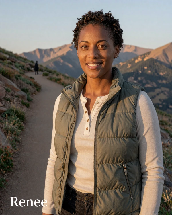 Renee, 37, CRNA from Denver enjoying a mountain hike - nurse anesthetist dating site profile